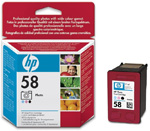 Картридж HP (Hewlett-Packard) C6658AE (№58), оригинальный, CMY Photo (трехцветный фото), ресурс 140