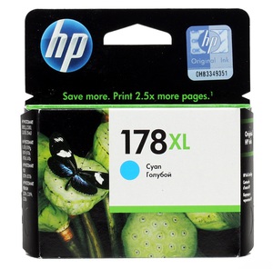 Картридж HP (Hewlett-Packard) CB323HE (№178XL), оригинальный, cyan (голубой), ресурс 750 стр., цена — 1740 руб.