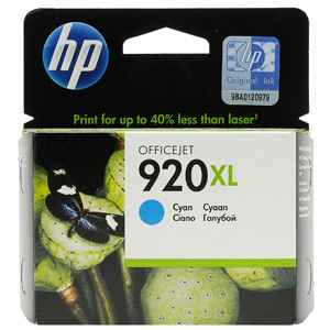 Картридж HP (Hewlett-Packard) CD972AE (№920XL), оригинальный, cyan (голубой), ресурс 700 стр., цена — 3390 руб.