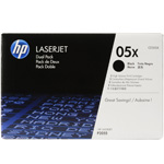 Двойная упаковка картриджей HP CE505X (№05X), CE505XD (№05X*2), ресурс: 2шт по 6500 стр., для HP LaserJet P2055/d/dn/x