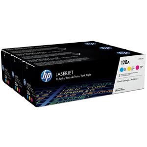 Набор картриджей HP (Hewlett-Packard) CF371AM (№128A), оригинальный, CMY (цветной), ресурс 3*1300, цена — 27610 руб.