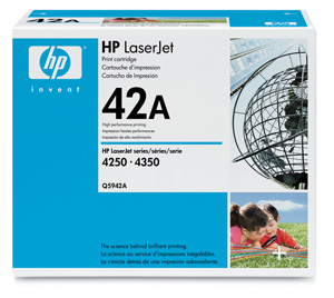 Картридж HP (Hewlett-Packard) Q5942A (№42A), оригинальный, black (черный), ресурс 10000 стр., цена — 27700 руб.