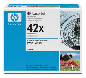 Картридж HP (Hewlett-Packard) Q5942X (№42X), оригинальный, black (черный), ресурс 20000 стр., цена — 26000 руб.