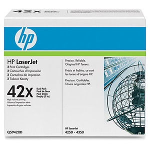 Двойная упаковка HP (Hewlett-Packard) Q5942XD (№42X*2), оригинальный, multipack (набор), ресурс 2*20000 стр., цена — 46020 руб.