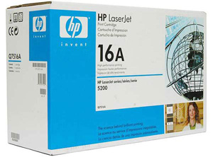 Картридж HP (Hewlett-Packard) Q7516A (№16A), оригинальный, black (черный), ресурс 12000 стр., цена — 30530 руб.