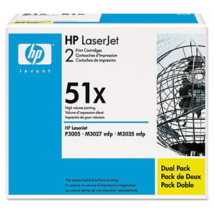 Двойная упаковка HP (Hewlett-Packard) Q7551XD (№51X*2), оригинальный, multipack (набор), ресурс 2*13000, цена — 37630 руб.