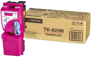 Тонер-картридж Kyocera TK-820M [1T02HPBEU0], оригинальный, magenta (пурпурный), ресурс 7000 стр., цена — 37450 руб.