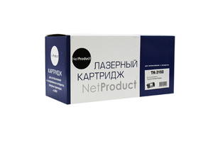 Тонер-картридж NetProduct N-TK-3160, black (черный), ресурс 12500 стр. для ECOSYS M3145dn/M3645dn; P3045dn/3050dn/3055dn/3060dn, с чипом.