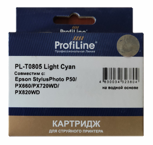 Картридж ProfiLine PL_T0805_LC, cyan light (светло-голубой), объем 7,4 мл., для Epson Stylus Photo P50/PX660/700/720/730/800/820/830; R265/285/360; RX560/RX585/RX685