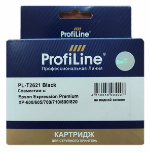 Картридж ProfiLine PL_T2621_BK, black (черный), ресурс 500 стр., для Epson XP-600/605/700/710/800/820