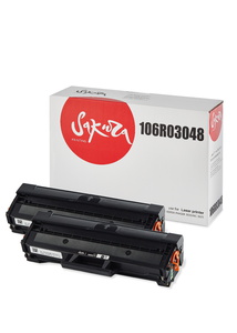 Двойная упаковка Sakura SA106R03048, black (черный), ресурс: 2шт по 1500 стр., для Xerox Phaser 3020, WorkCentre 3025