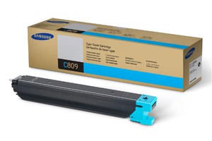 Тонер-картридж Samsung CLT-C809S, оригинальный, cyan (голубой), ресурс 15000, цена — 8410 руб.