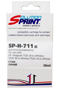 Картридж SolutionPrint SP-H-711 IC, cyan (голубой), ресурс 26мл, цена — 690 руб.