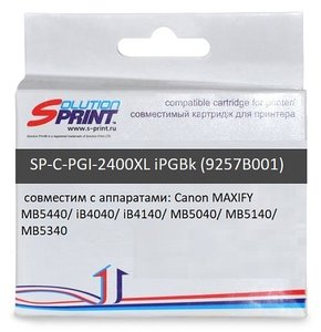 Картридж SolutionPrint SP-C-PGI-2400XL iPGBk, black (черный), ресурс 2500 стр., для Canon MAXIFY MB5040/MB5140/MB5340/MB5440; iB4040/iB4140